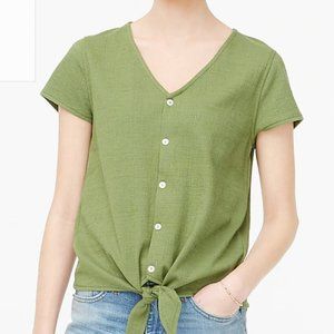 NWT J Crew Factory Textured Tie-Front Top